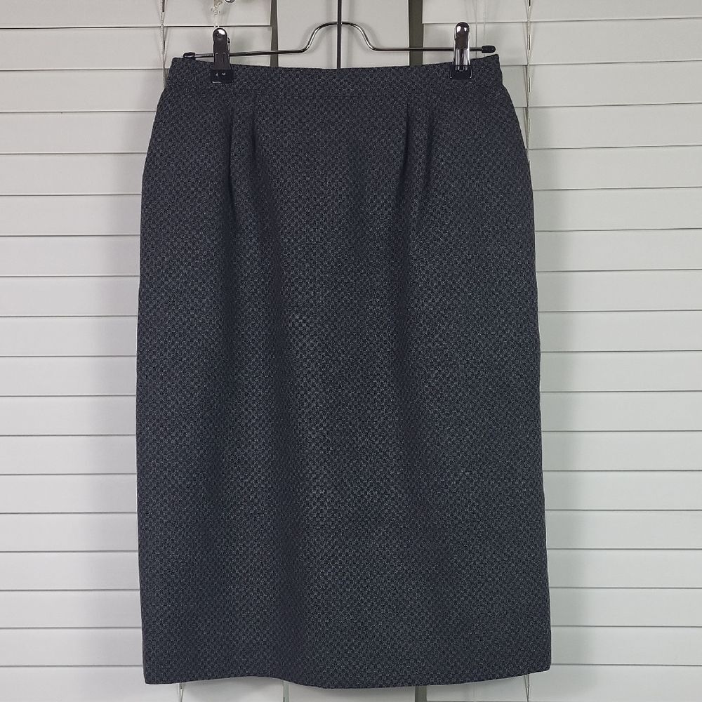 Valentino boutique Pencil Skirt‎ Gray Houndsooth Wool blend. Size 10